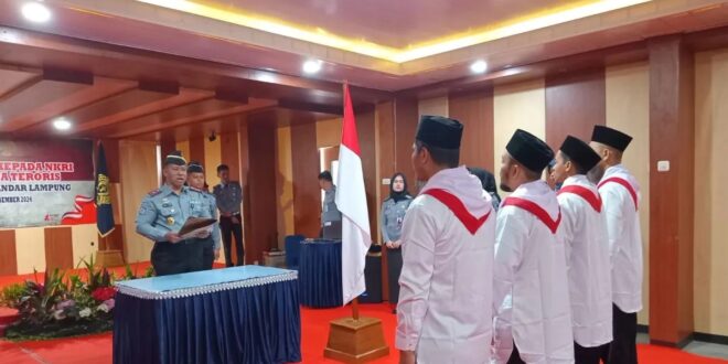 Empat Napi Terorisme Ucap Ikrar NKRI di Lapas Rajabasa